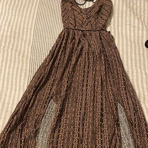 Forever 21 lace back, high slit sides aztec maxi